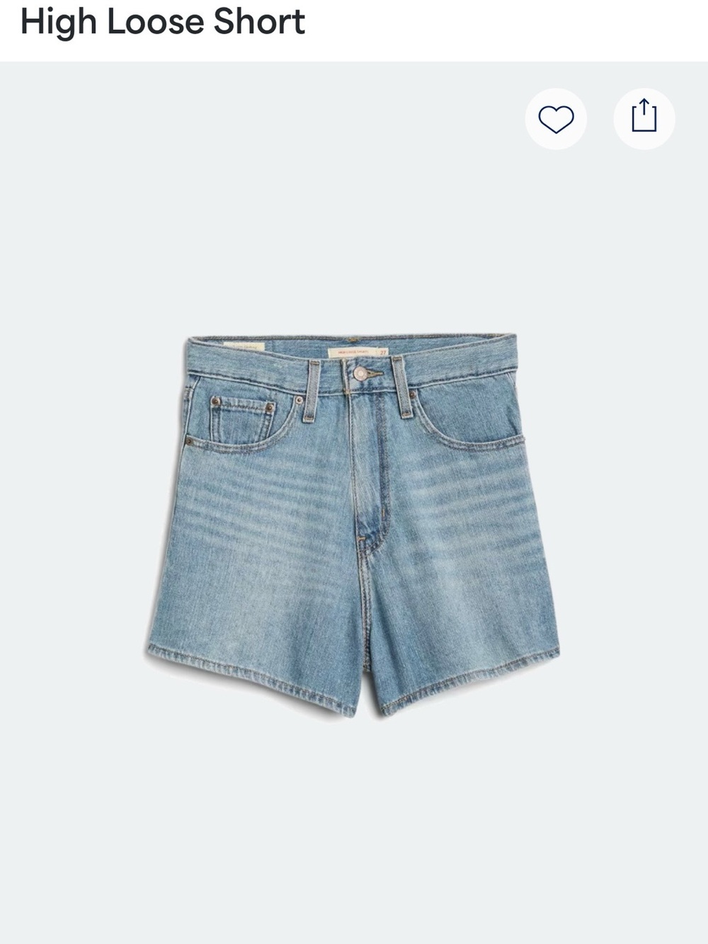 NWOT Levi's Premium High Loose Short